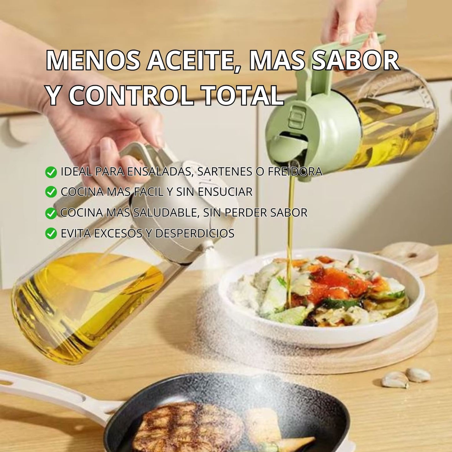 DISPENSADOR DOBLE FUNCION: ROCIA O VIERTE SIN ENSUCIAR