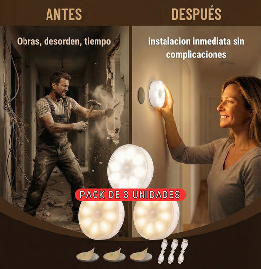Luces led con sensor de movimiento Nocturno- Fácil instalación